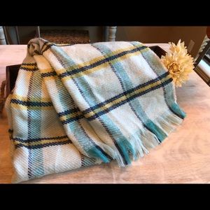 Brand new blue plaid wrap/scarf